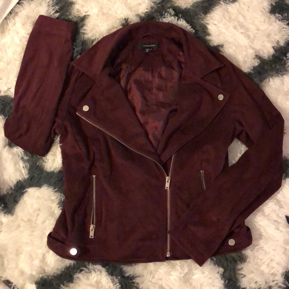 Atmosphere Jackets & Blazers - Maroon faux suede jacket!